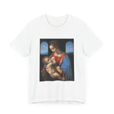 Masters of Art Leonardo da Vinci's Madonna Litta Unisex Jersey Short Sleeve T-Shirt - POPvault