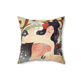 Masters of Art Alphonse Mucha Job Square Indoor Accent Pillow - POPvault