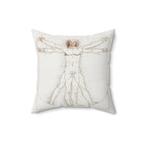Masters of Art Leonardo da Vinci Vitruvian Man Square Indoor Accent Pillow - POPvault