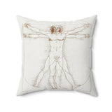 Masters of Art Leonardo da Vinci Vitruvian Man Square Indoor Accent Pillow - POPvault