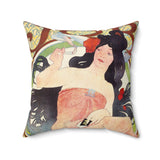 Masters of Art Alphonse Mucha Job Square Indoor Accent Pillow - POPvault