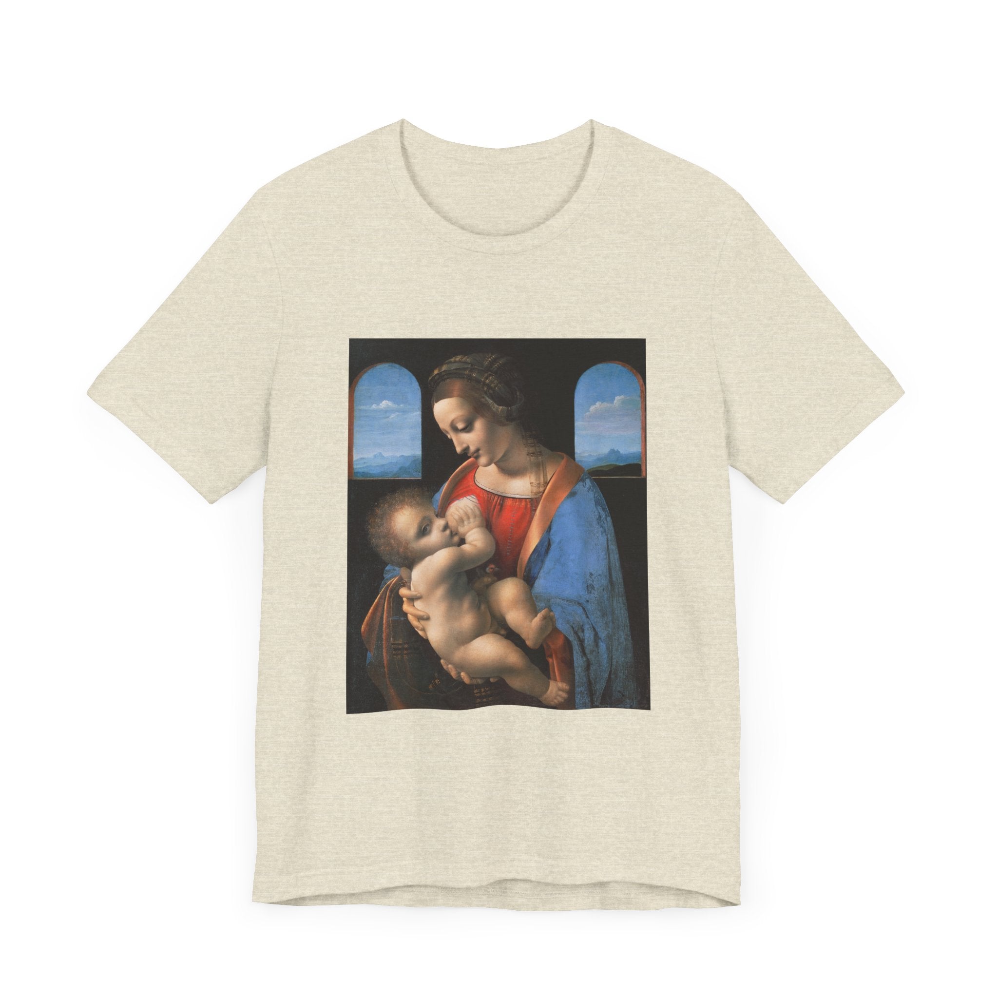 Masters of Art Leonardo da Vinci's Madonna Litta Unisex Jersey Short Sleeve T-Shirt - POPvault