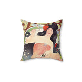 Masters of Art Alphonse Mucha Job Square Indoor Accent Pillow - POPvault