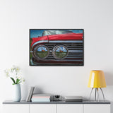 Vintage Auto 1960 Chevy and Cows Pop Art Gallery Canvas Wraps, Horizontal Wood Frame - POPvault