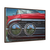 Vintage Auto 1960 Chevy and Cows Pop Art Gallery Canvas Wraps, Horizontal Wood Frame - POPvault