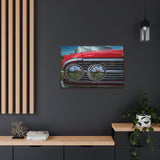 Vintage Auto 1960 Chevy and Cows Pop Art Gallery Canvas Wraps, Horizontal Wood Frame - POPvault