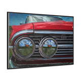 Vintage Auto 1960 Chevy and Cows Pop Art Gallery Canvas Wraps, Horizontal Wood Frame - POPvault