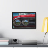 Vintage Auto 1960 Chevy and Cows Pop Art Gallery Canvas Wraps, Horizontal Wood Frame - POPvault