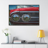 Vintage Auto 1960 Chevy and Cows Pop Art Gallery Canvas Wraps, Horizontal Wood Frame - POPvault