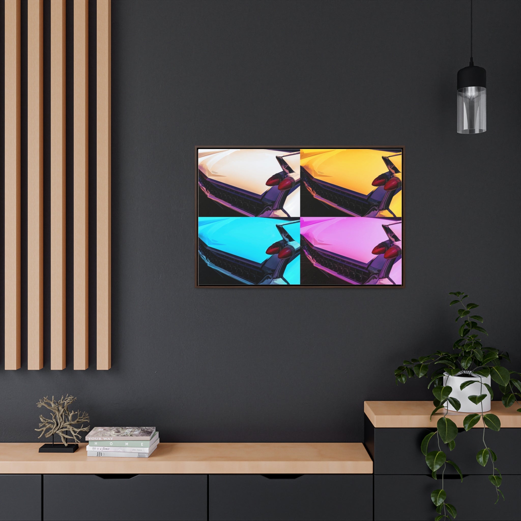 Vintage Auto Cadillac Pop Art Gallery Canvas Wraps, Horizontal Wood Frame - POPvault