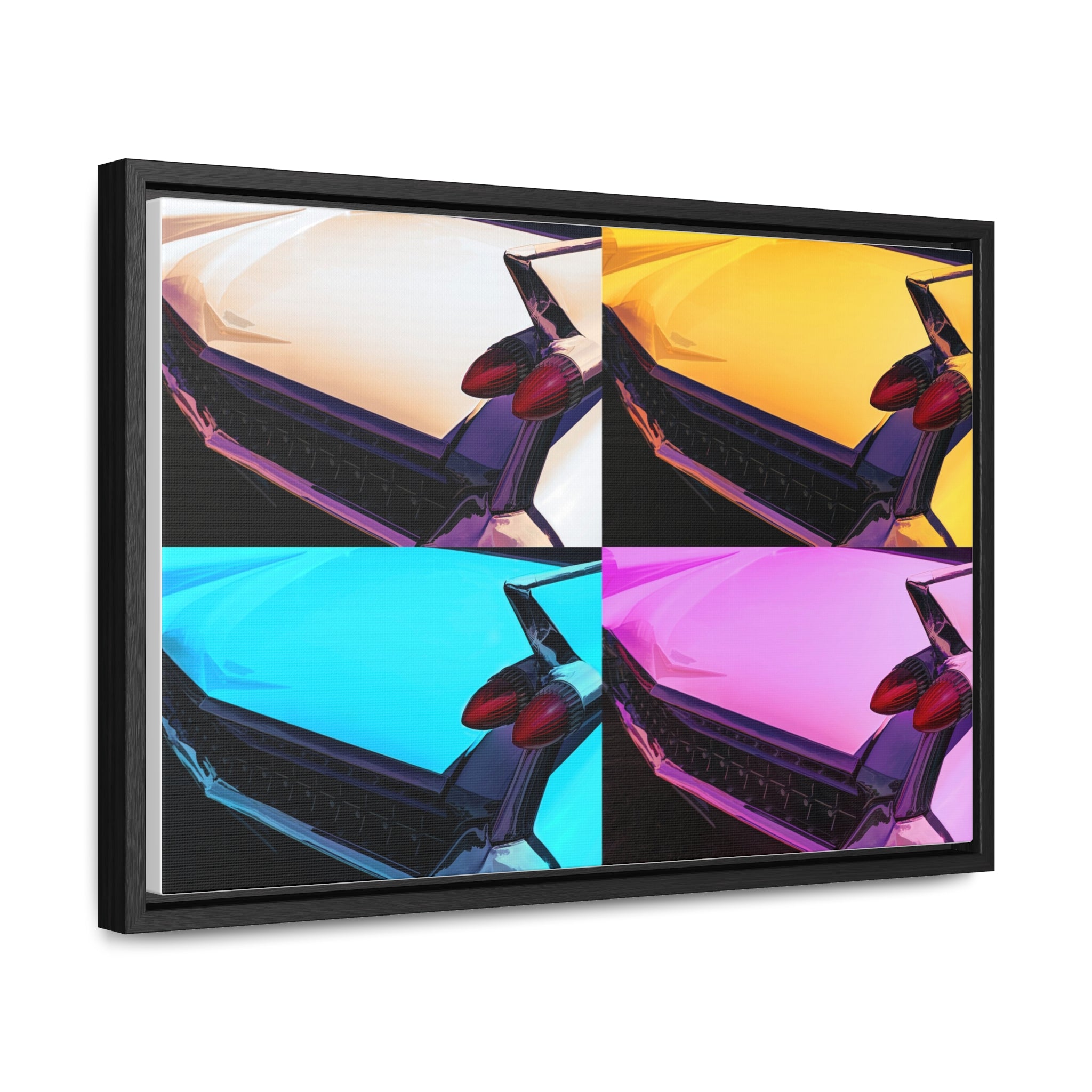 Custom Vintage Auto Cadillac Pop Art Gallery Canvas Wraps, Horizontal Wood Frame - POPvault