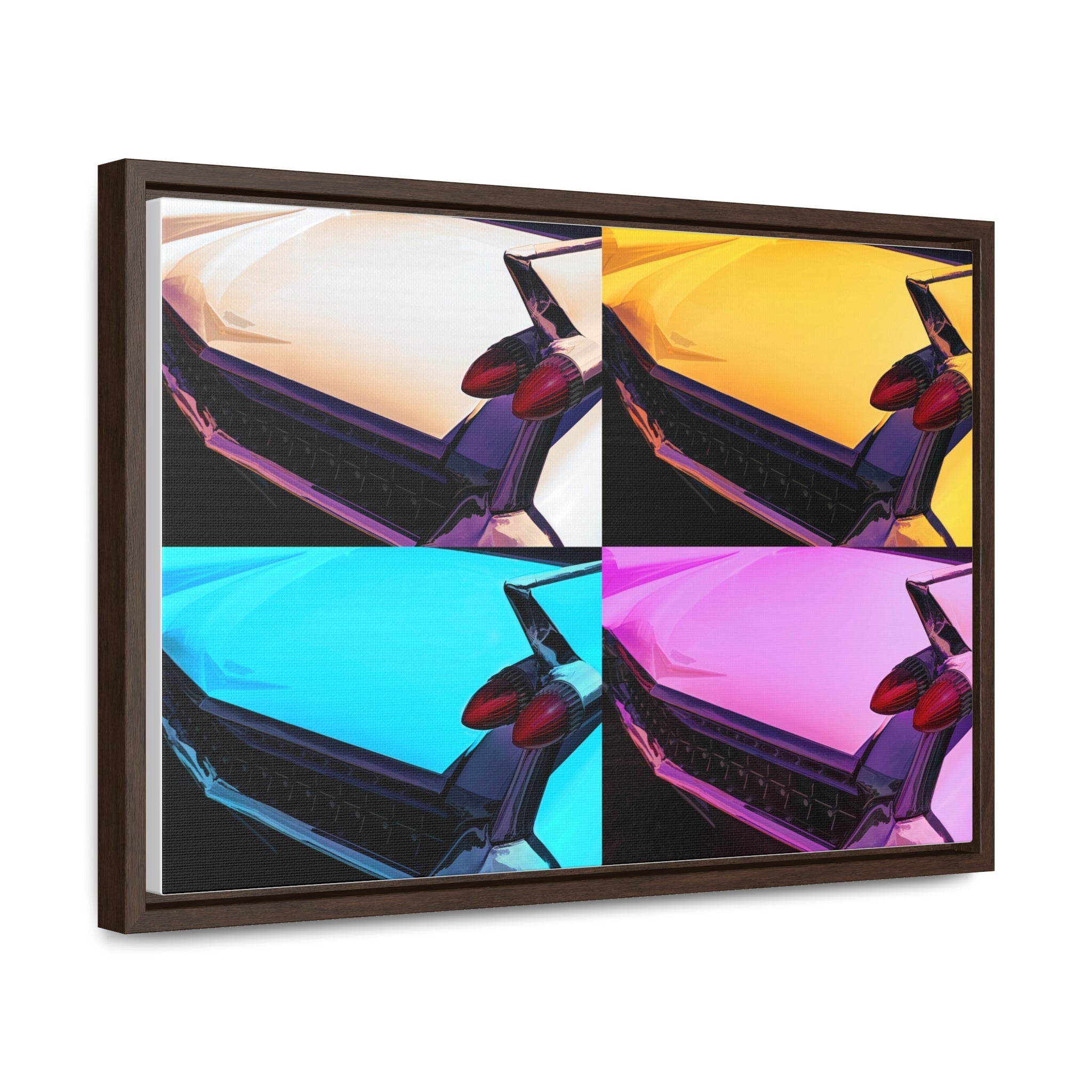 Custom Vintage Auto Cadillac Pop Art Gallery Canvas Wraps, Horizontal Wood Frame - POPvault