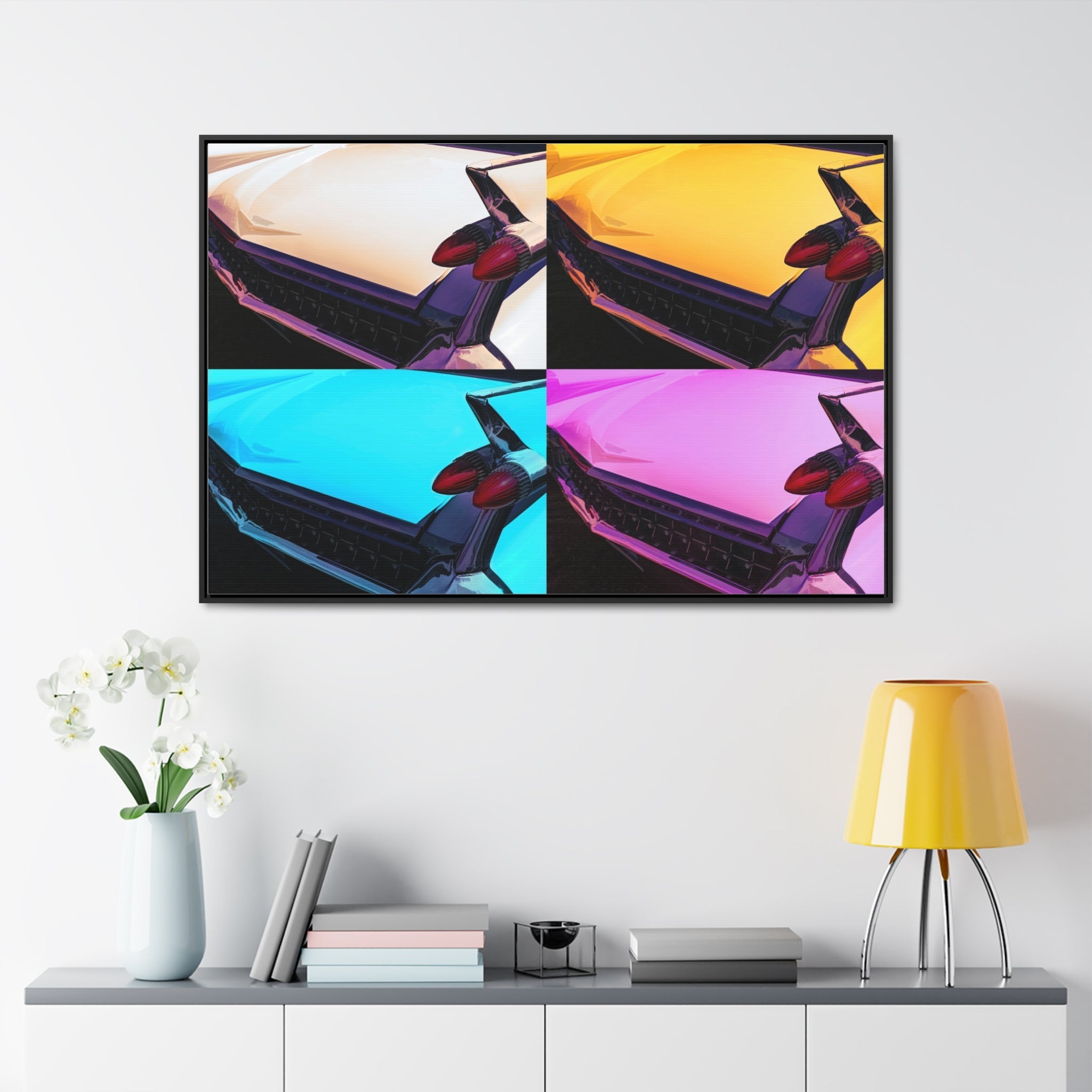 Vintage Auto Cadillac Pop Art Gallery Canvas Wraps, Horizontal Wood Frame - POPvault