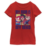 Girl's Marvel My Mom Is My Hero Cartoon Heroes T-Shirt - POPvault