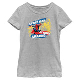 Girl's Marvel Spider - Man Beyond Amazing SPIDERMAN CITY SWING T-Shirt - POPvault