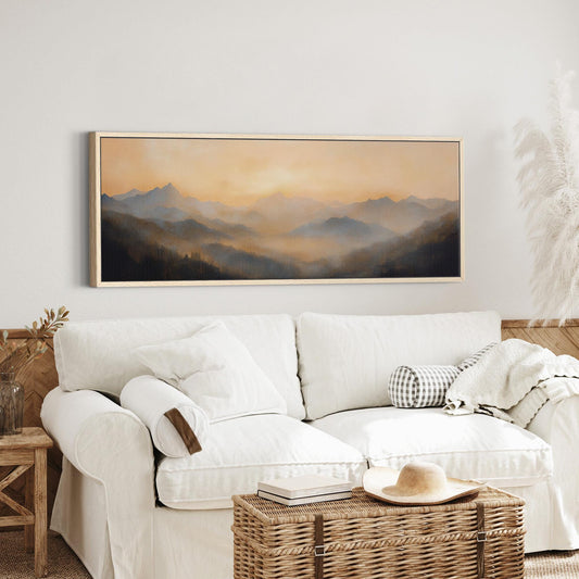Golden Mountain Sunset Canvas Art - Canvas Print