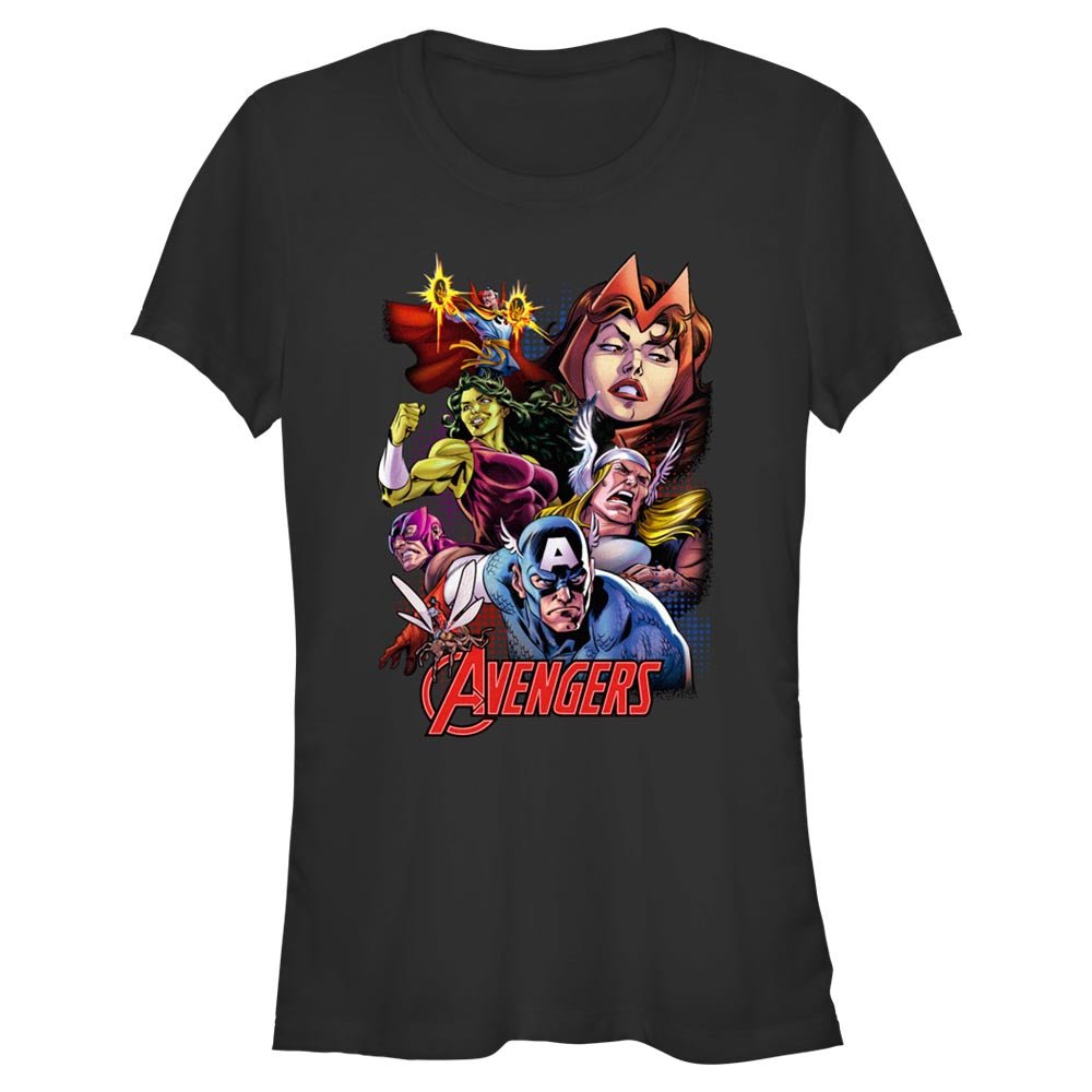 Junior's Marvel Avengers Classic Group Collage T-Shirt - POPvault