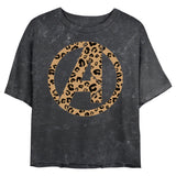 Junior's Marvel Avengers Logo Leopard Fill Mineral Wash Crop Top - POPvault
