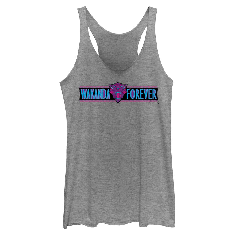 Junior's Marvel Black Panther Wakanda Forever Banner Phrase Tank Top - POPvault