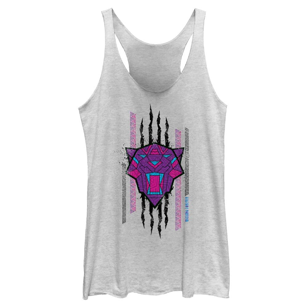 Junior's Marvel Black Panther Wakanda Forever Panther Scratch Tank Top - POPvault