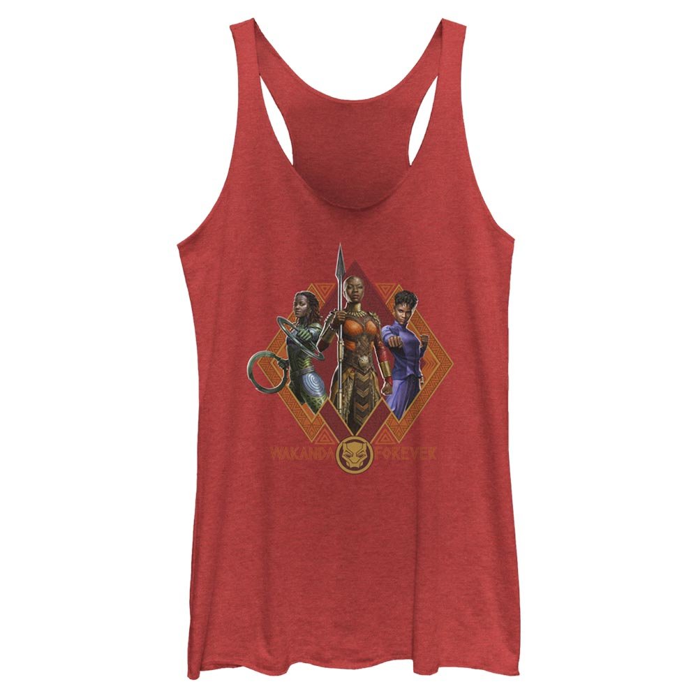 Junior's Marvel Black Panther Wakanda Forever Wakanda Forever Trio Tank Top - POPvault