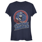 Junior's Marvel CAPTAIN AMERICA THRIFTED T-Shirt - POPvault