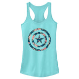 Junior's Marvel Captain Floral Tank Top - POPvault