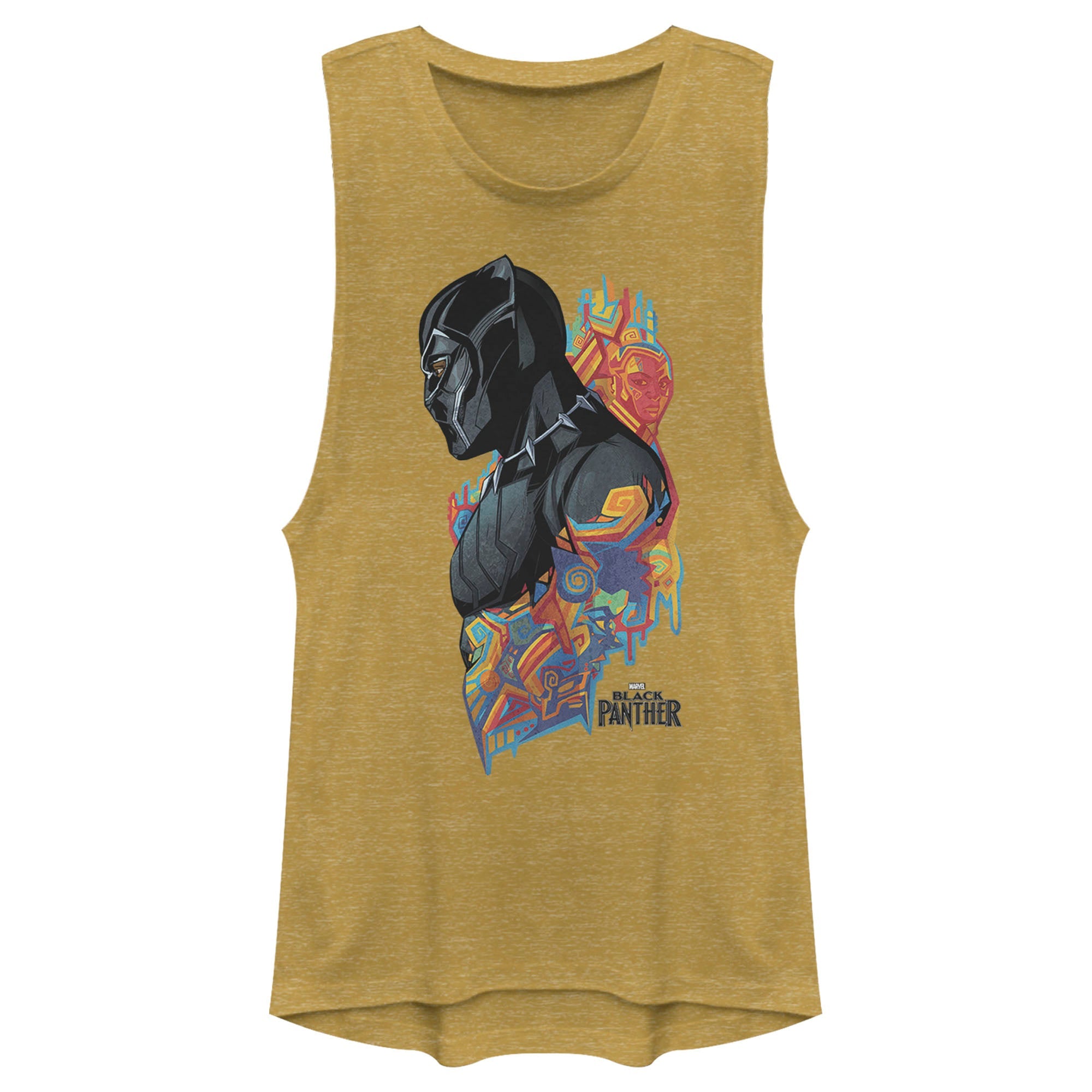 Junior's Marvel Colorful Panther Muscle T-Shirt - POPvault