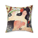 Masters of Art Alphonse Mucha Job Square Indoor Accent Pillow - POPvault