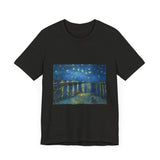 Masters of Art Vincent van Gogh's Starry Night Over the Rhone Unisex Jersey Short Sleeve T-Shirt - POPvault