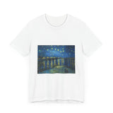 Masters of Art Vincent van Gogh's Starry Night Over the Rhone Unisex Jersey Short Sleeve T-Shirt - POPvault