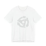 POP Culture Classics 45 RPM Vinyl Adapter Unisex Jersey Short Sleeve T-Shirt - POPvault