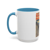 Masters of Art Edvard Munch The Scream Color Accent Coffee Mug (11, 15oz) - POPvault - 78187762616026232584