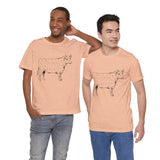 Custom Retro-a-go-go Series Cow Parts Unisex Jersey Short Sleeve T-Shirt - POPvault - 11744179210426021903