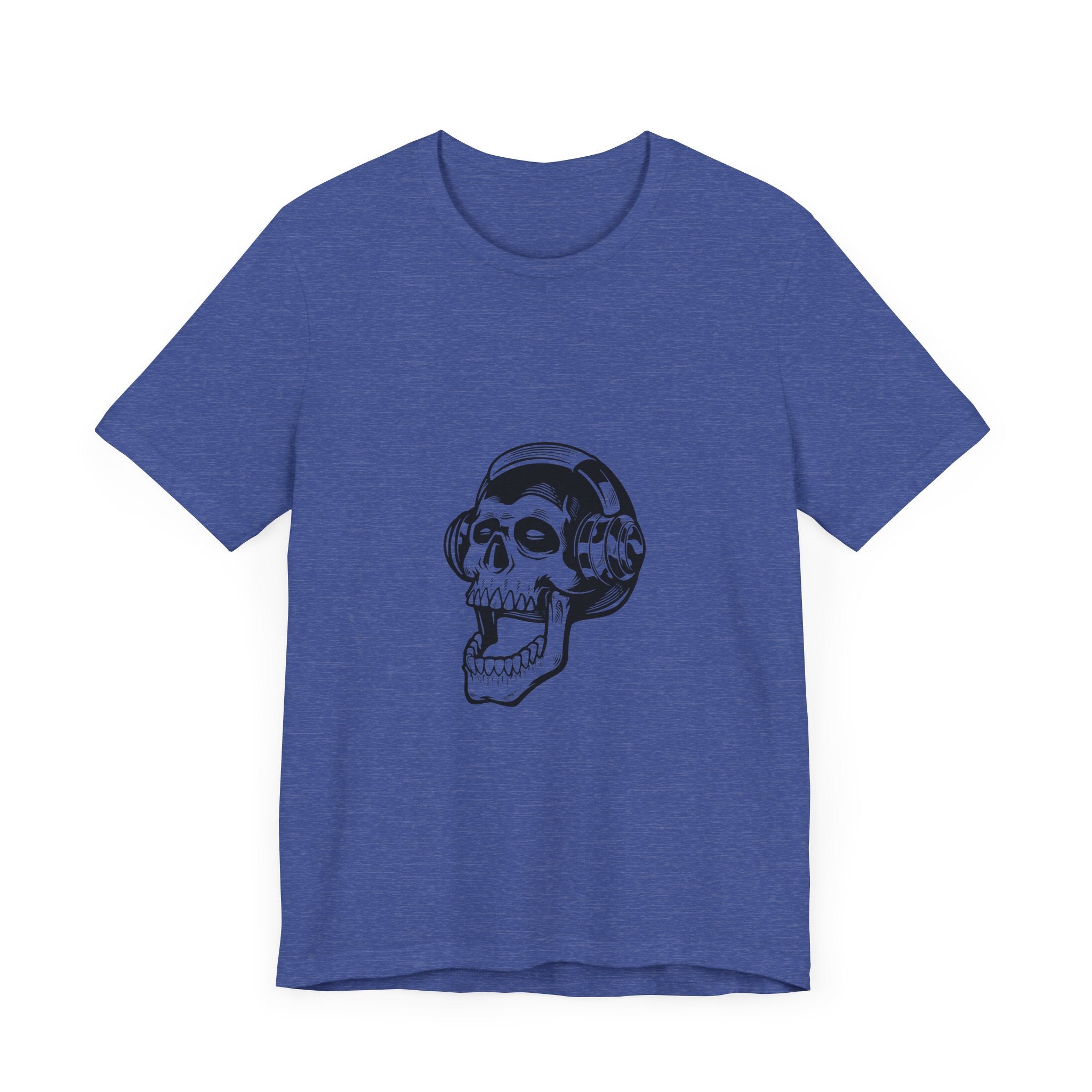 POP Culture Classics Headphones Skull Unisex Jersey Short Sleeve T-Shirt
