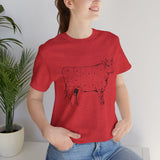 Custom Retro - a - go - go Series Cow Parts Unisex Jersey Short Sleeve T - Shirt - POPvault