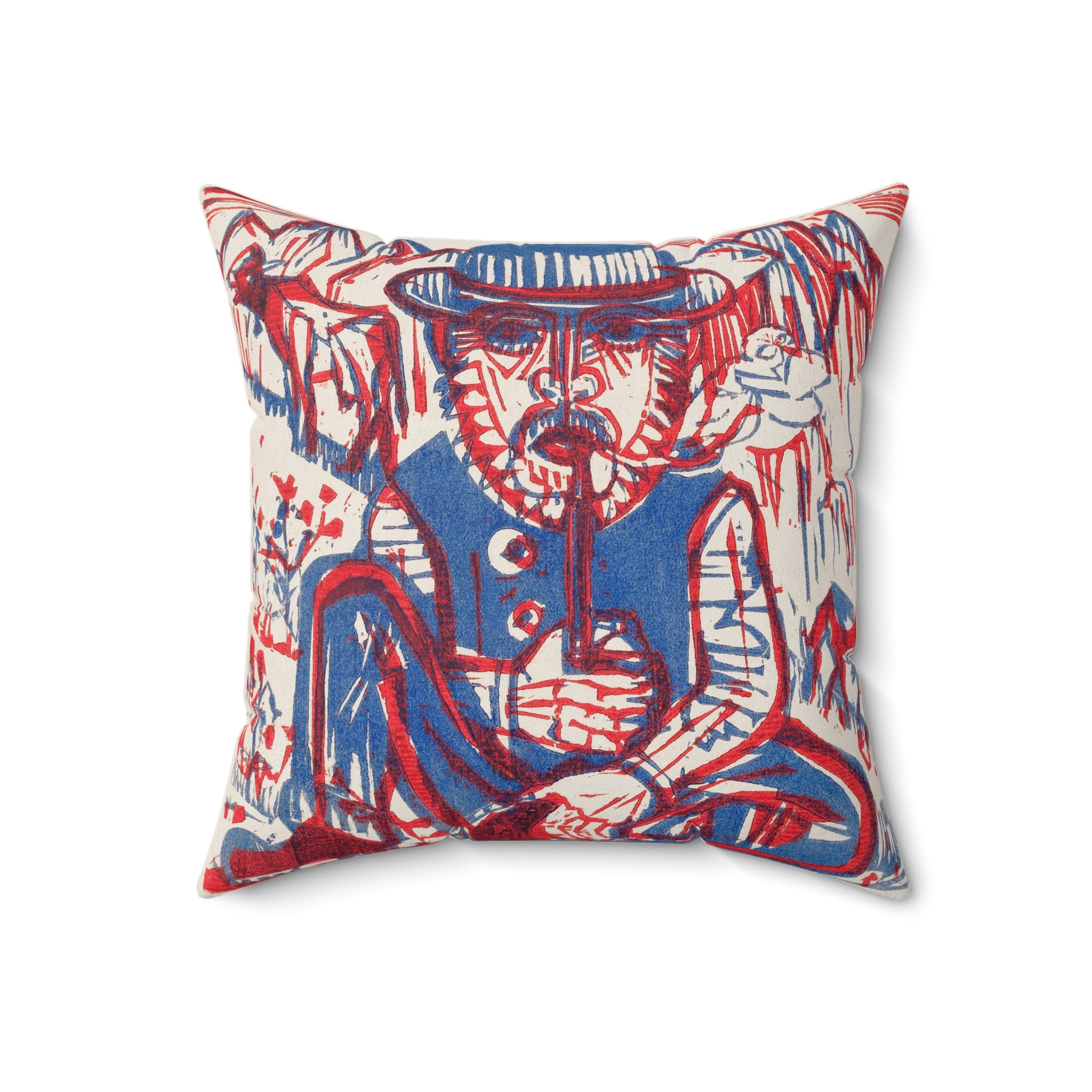 Masters of Art Ernst Ludwig Kirchner Smoking Peasant Square Indoor Accent Pillow