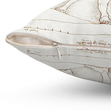 Masters of Art Leonardo da Vinci Vitruvian Man Square Indoor Accent Pillow