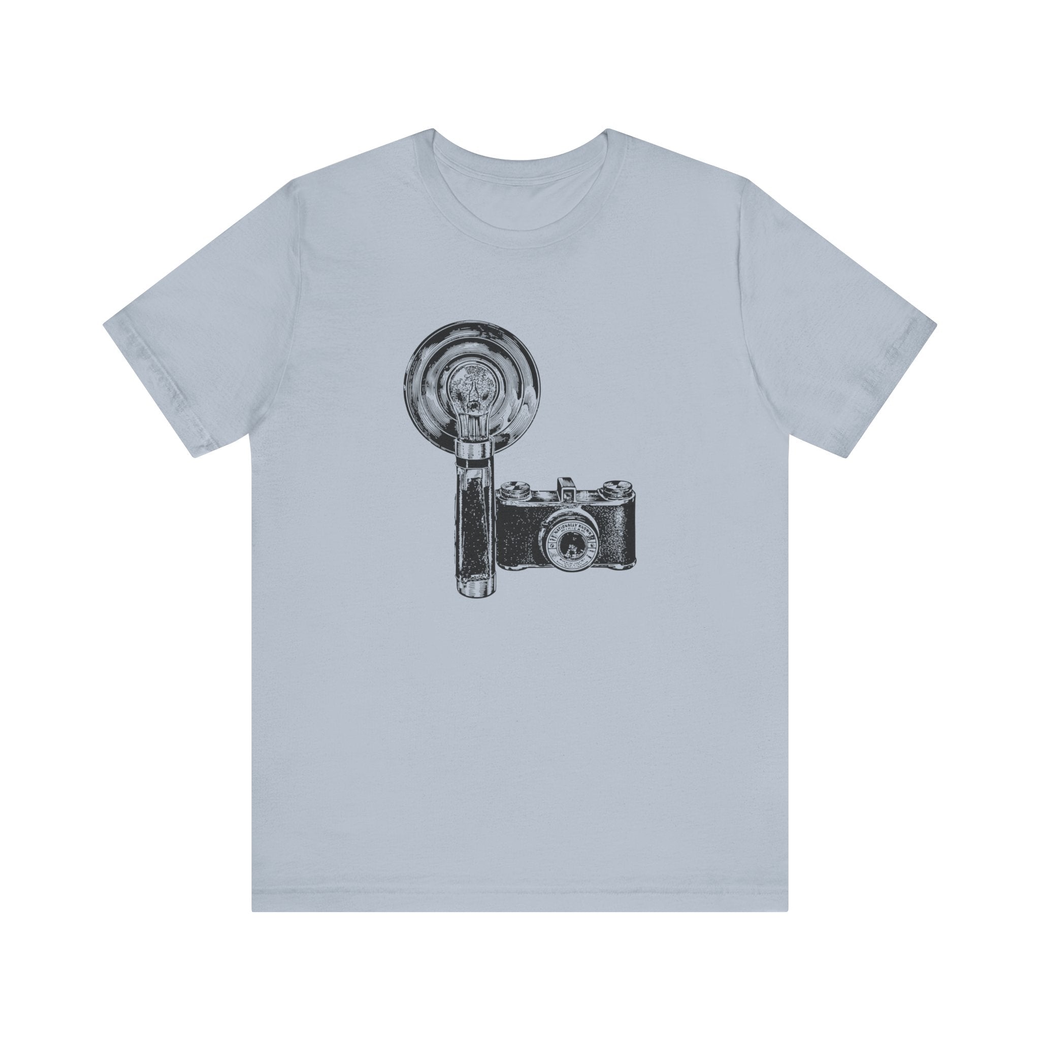 Custom Retro-a-go-go Series Camera & Flash Unisex Jersey Short Sleeve T-Shirt - POPvault - 28696595408701161632