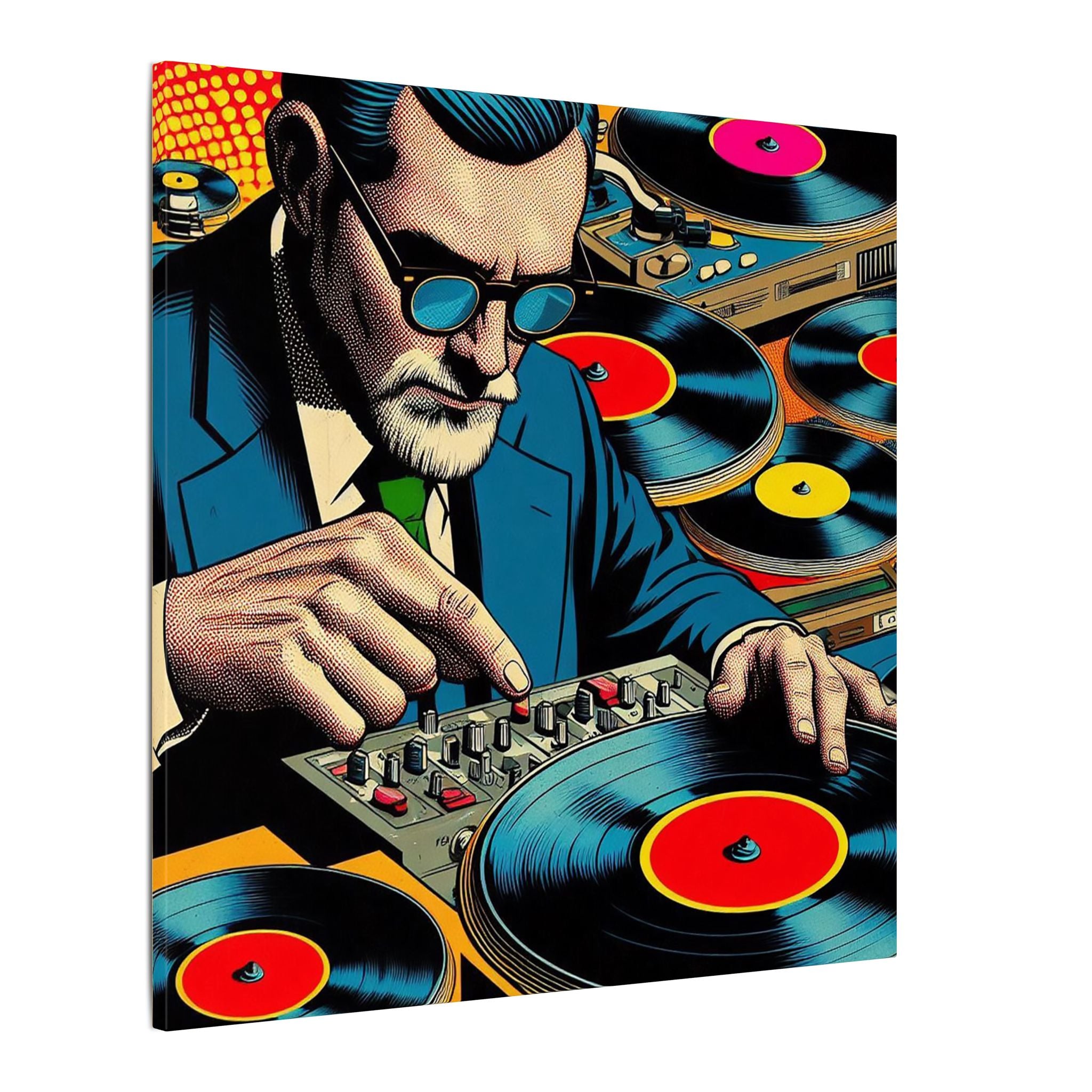 Colorful Pop Art Canvas Print - Sigmund Spinning Unique Wall Decor