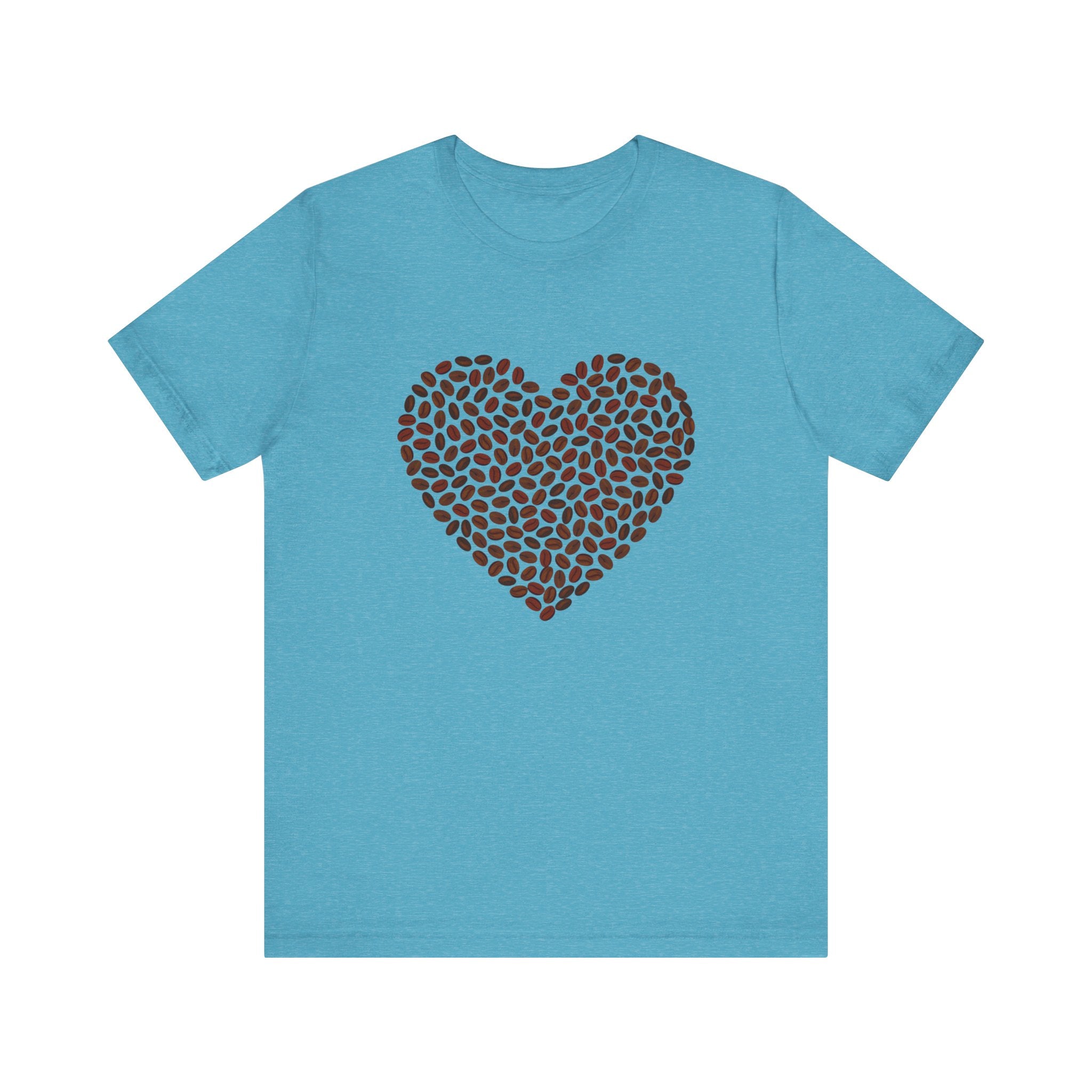 Custom Retro - a - go - go Series Coffee Bean Heart Unisex Jersey Short Sleeve T - Shirt - POPvault