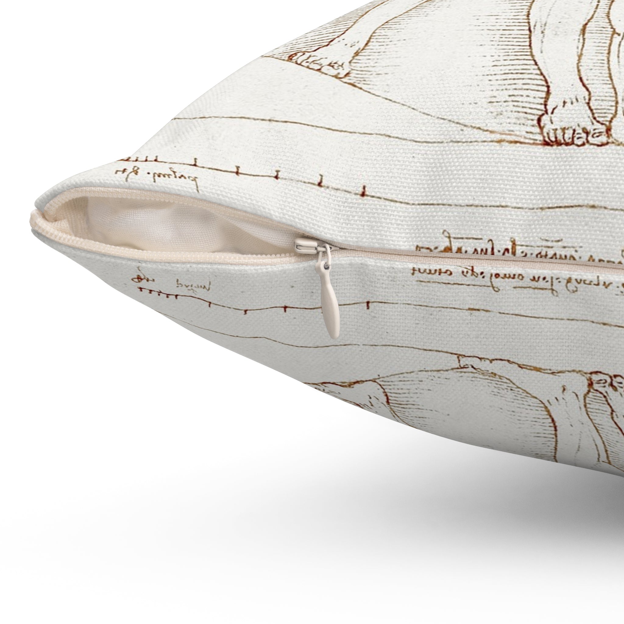 Masters of Art Leonardo da Vinci Vitruvian Man Square Indoor Accent Pillow