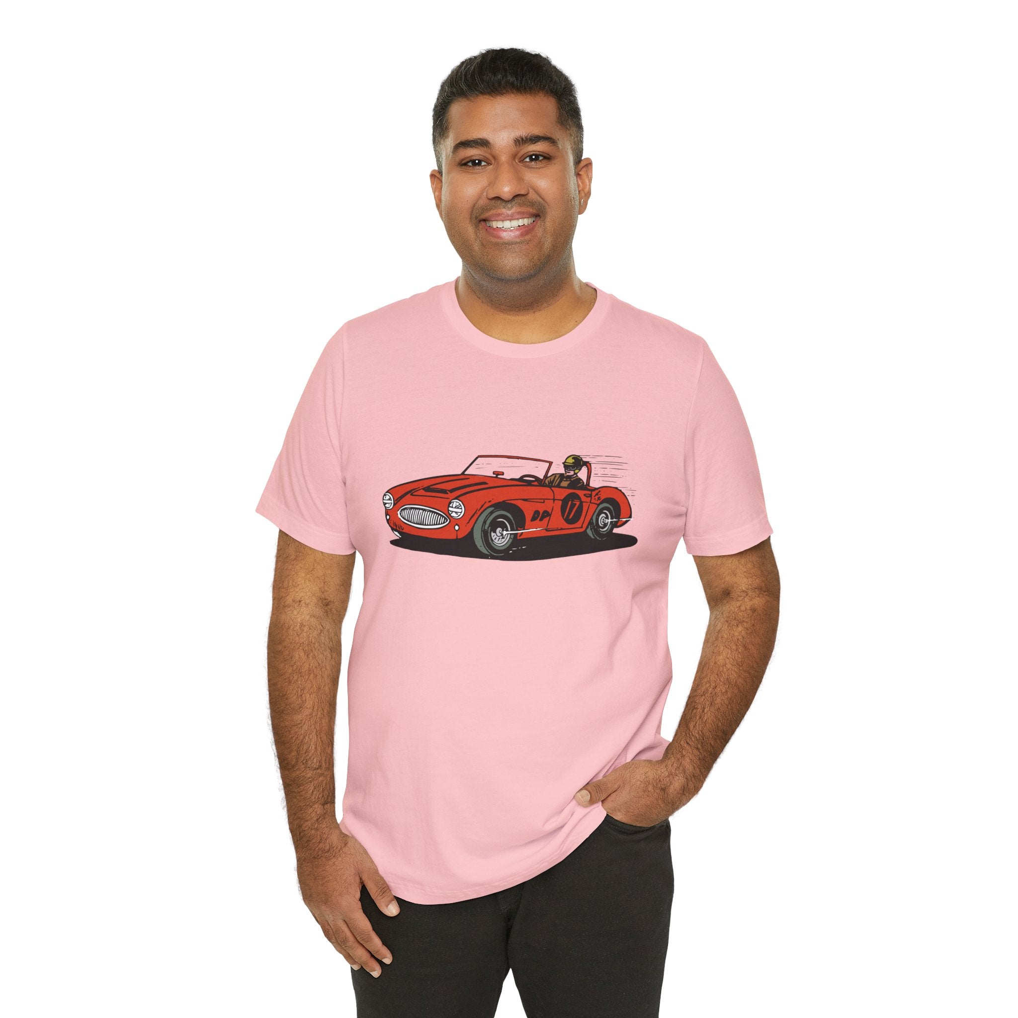 Custom Retro - a - go - go Series Retro Race Car Unisex Jersey Short Sleeve T - Shirt - POPvault