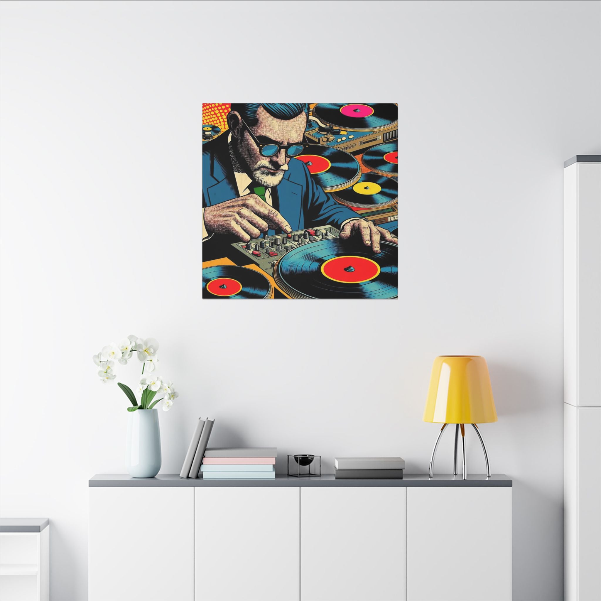 Colorful Pop Art Canvas Print - Sigmund Spinning Unique Wall Decor