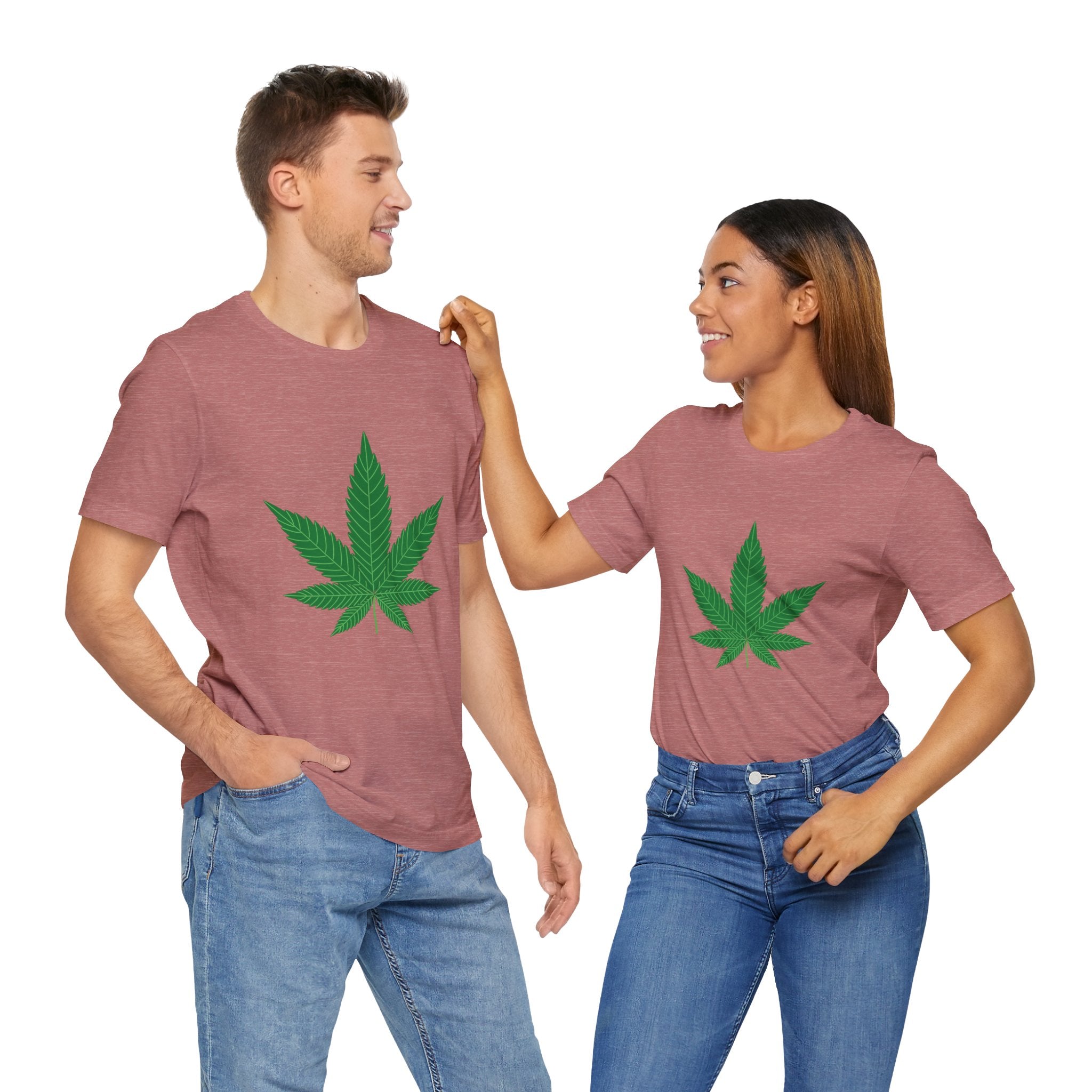 Custom Retro - a - go - go Series Herb Leaf Unisex Jersey Short Sleeve T - Shirt - POPvault