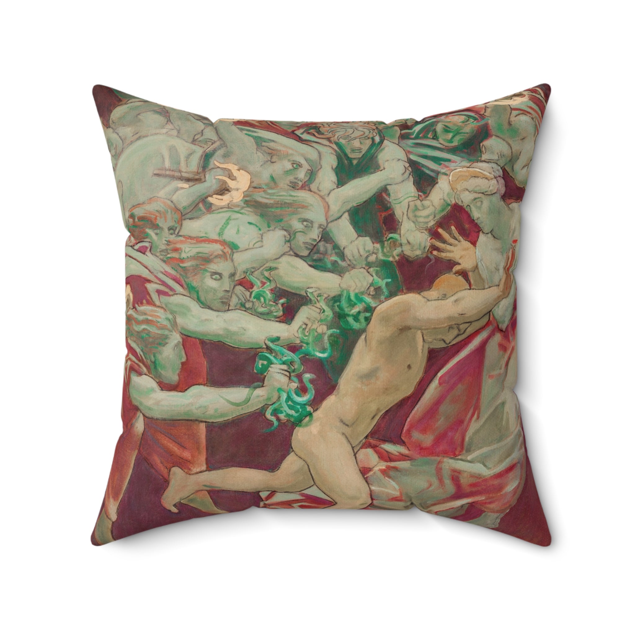 Masters of Art John Singer Sargent Orestes and the Furies Square Indoor Accent Pillow