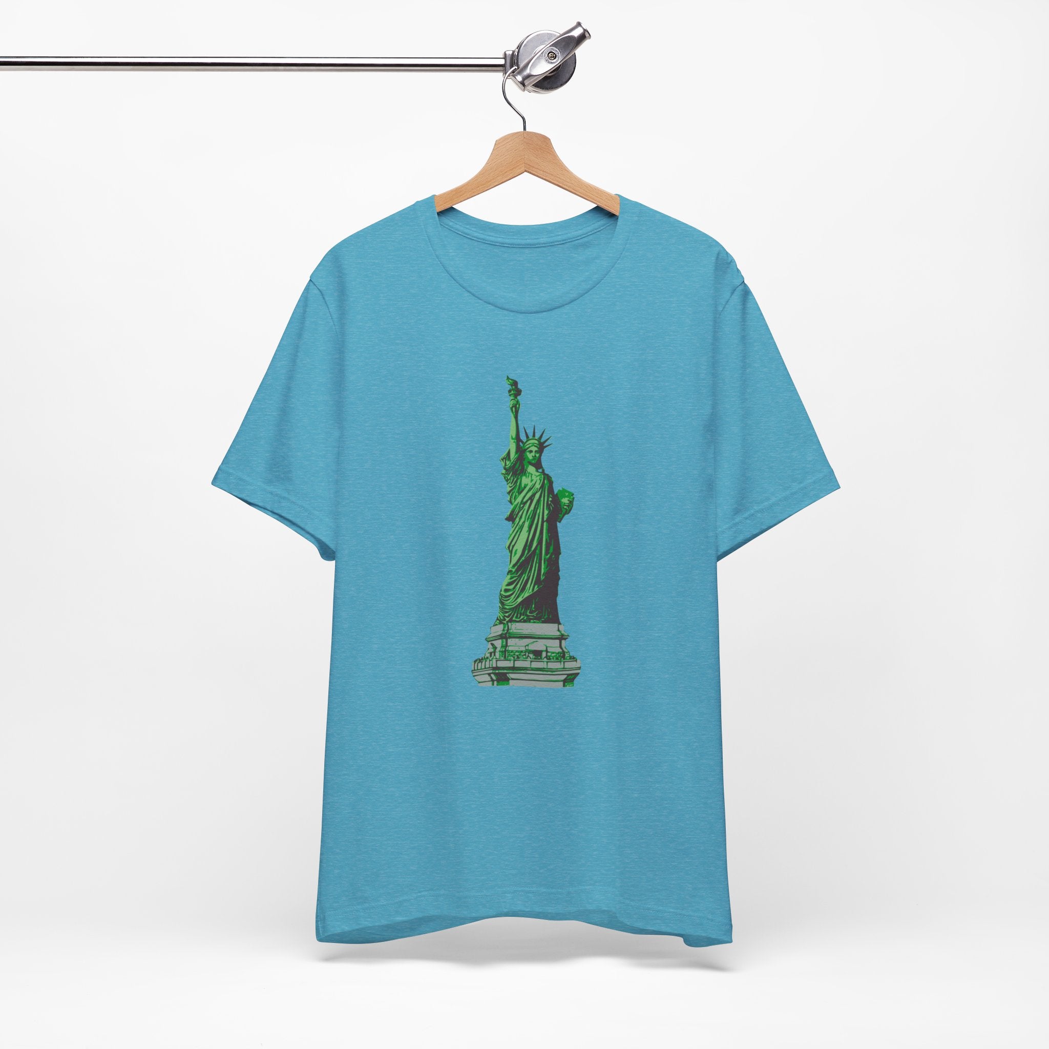 Custom Retro - a - go - go Series Statue of Liberty Unisex Jersey Short Sleeve T - Shirt - POPvault