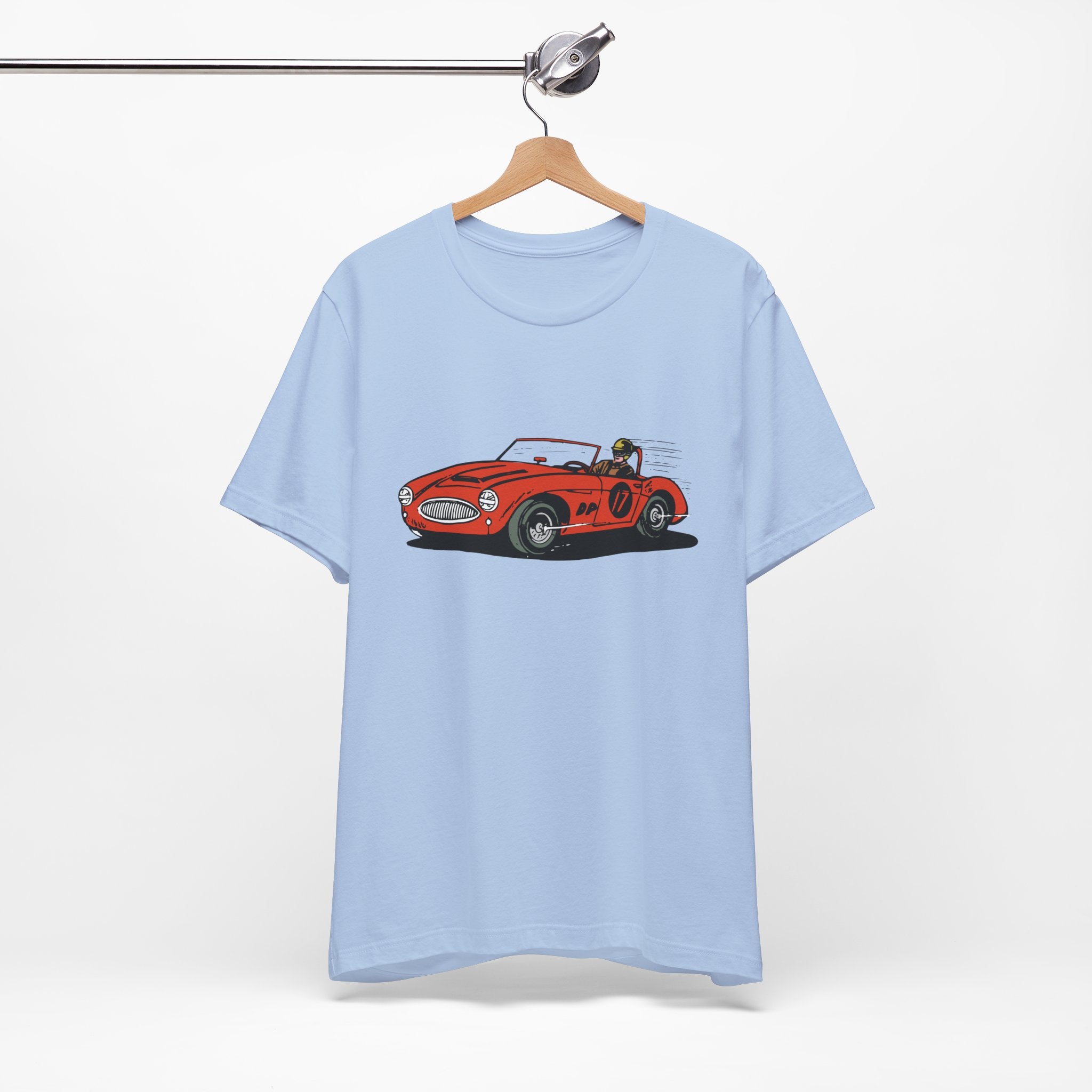 Custom Retro - a - go - go Series Retro Race Car Unisex Jersey Short Sleeve T - Shirt - POPvault