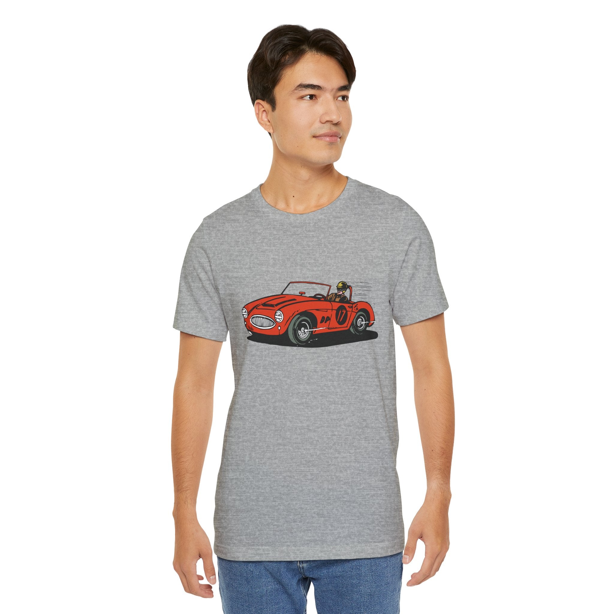 Custom Retro - a - go - go Series Retro Race Car Unisex Jersey Short Sleeve T - Shirt - POPvault