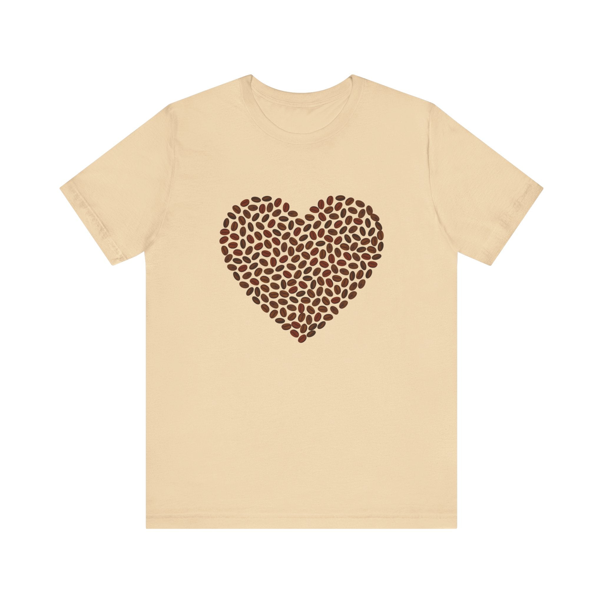 Custom Retro - a - go - go Series Coffee Bean Heart Unisex Jersey Short Sleeve T - Shirt - POPvault